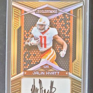 Jalin Hyatt 2023 Wild Card Alumination Football Gold Auto RC Tennessee  /50